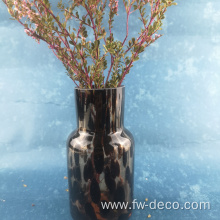 Leopard Tortoise Shell Glass Vase black leopard vase